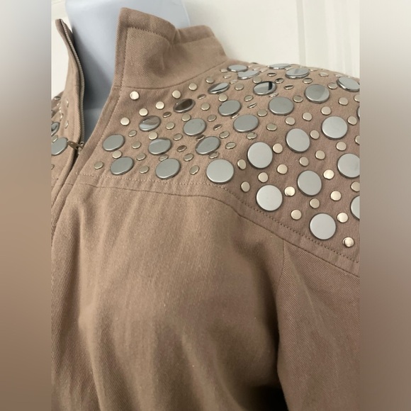 Rare luxury vintage beige cream Lillie Rubin studded jumpsuit one piece romper - Picture 3 of 5